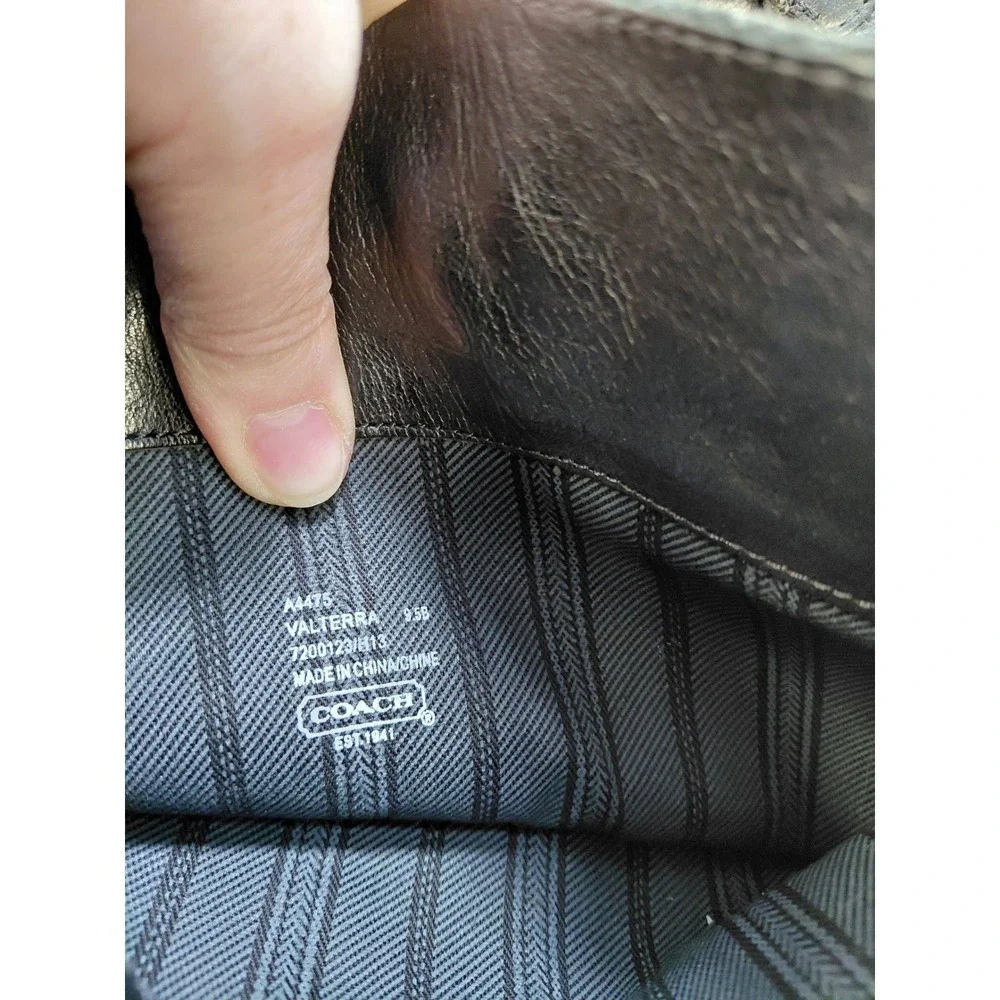 Coach Black Pebbled Leather‎ Tall Riding Harness Boots Silver Buckle Women Mens